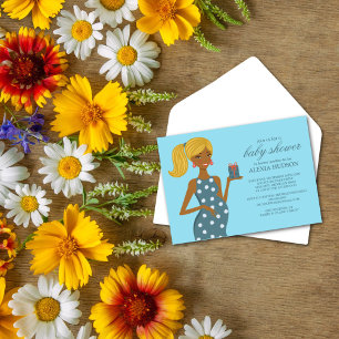 Invitations de douche pour bébé [Turquoise]