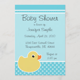 Invitations de douche pour bébés Aqua en caoutchou