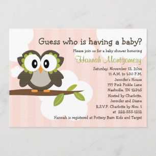 Invitations de douche pour bébés Owl Invitations r