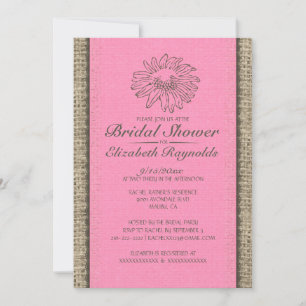 Invitations de douches en dentelle Vintage rose