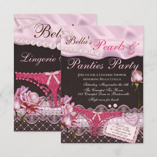 Invitations de douches Lingerie (Devant / Derrière)