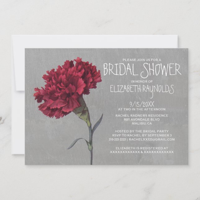 Invitations de douches nuptiales (Devant)