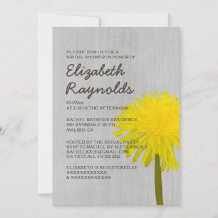 Invitations de douches nuptiales à Dandelion Vinta