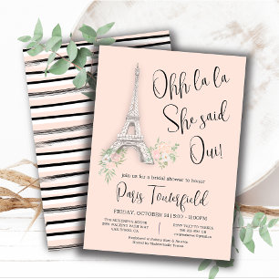 Invitations de douches nuptiales à thème Paris