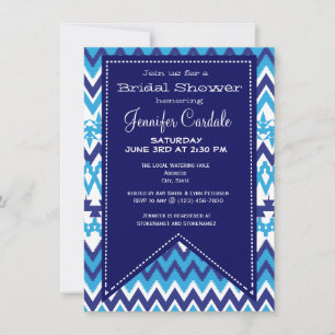 Invitations de douches nuptiales audacieuses Blue 