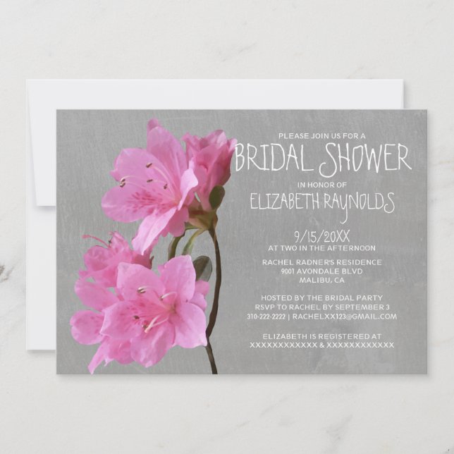 Invitations de douches nuptiales Azalea (Devant)