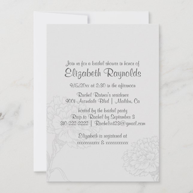 Invitations de douches nuptiales blanches simples (Devant)