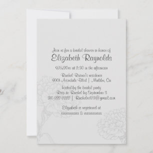 Invitations de douches nuptiales blanches simples