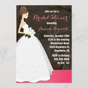 Invitations de douches nuptiales Camo Chasse rose