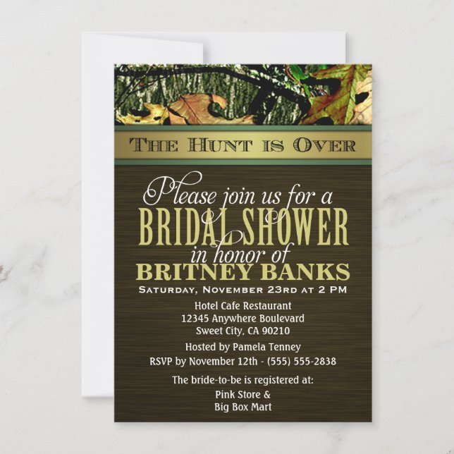 Invitations de douches nuptiales Camo de chasse Br (Devant)