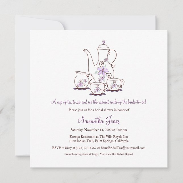 Invitations de douches nuptiales Carrés (Devant)