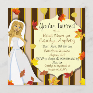 Invitations de douches nuptiales d'automne personn