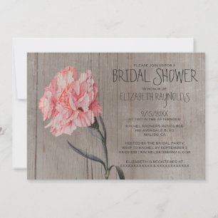 Invitations de douches nuptiales de Carnations rus