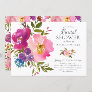 Invitations de douches nuptiales de couleur rose a
