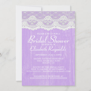 Invitations de douches nuptiales de dentelle de pa