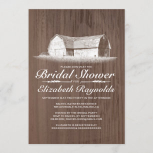 Invitations de douches nuptiales de ferme modernes