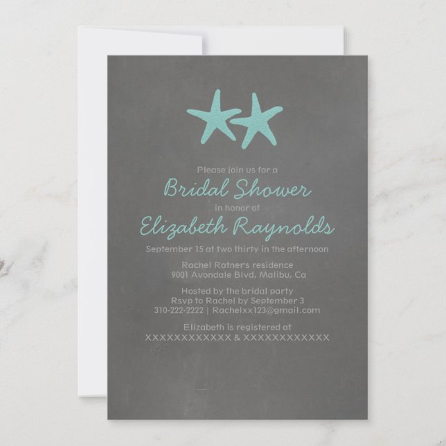Invitations de douches nuptiales de la plage de la (Devant)