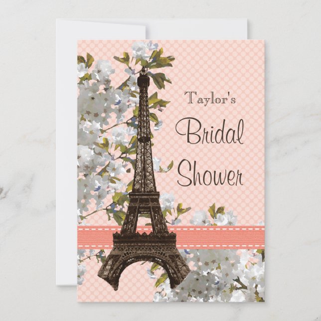 Invitations de douches nuptiales de la Tour Eiffel (Devant)