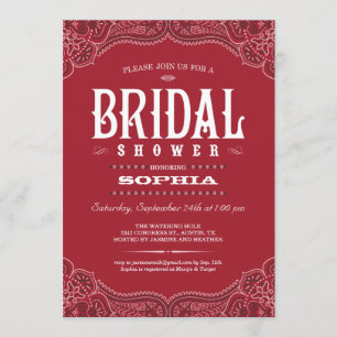 Invitations de douches nuptiales de Paisley Cowgir