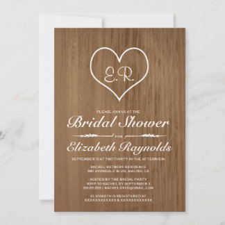 Invitations de douches nuptiales de pays Brown