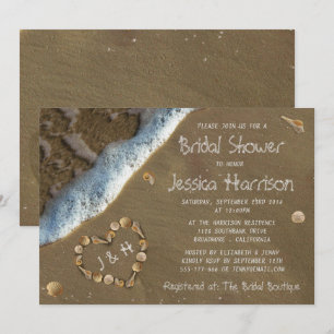 Invitations de douches nuptiales de Seashell Heart