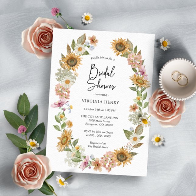 Invitations de douches nuptiales de tournesol (Créateur téléchargé)