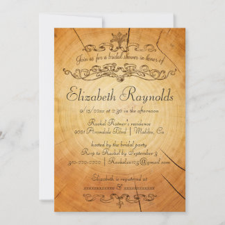Invitations de douches nuptiales des anneaux d'arb