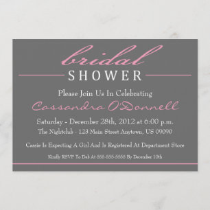 Invitations de douches nuptiales élégantes (rose)