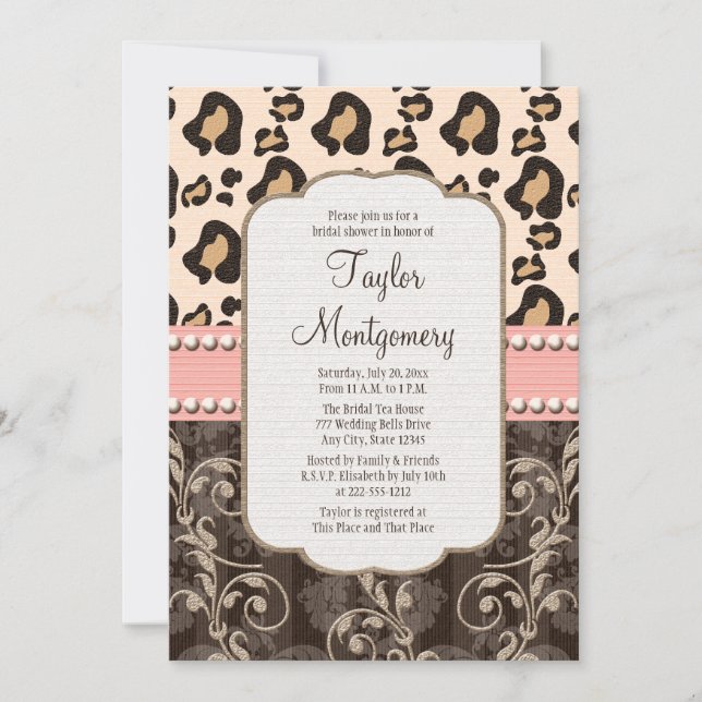 Invitations de douches nuptiales Empreintes de léo (Devant)