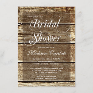 Invitations de douches nuptiales en bois de la fer