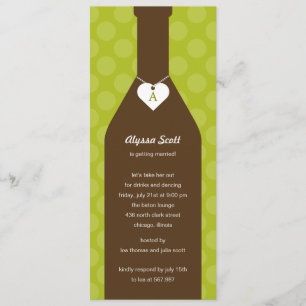 Invitations de douches nuptiales en bouteille de v