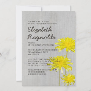 Invitations de douches nuptiales en Dandelions Vin
