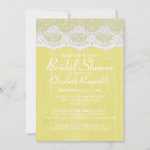 Invitations de douches nuptiales en dentelle de pa