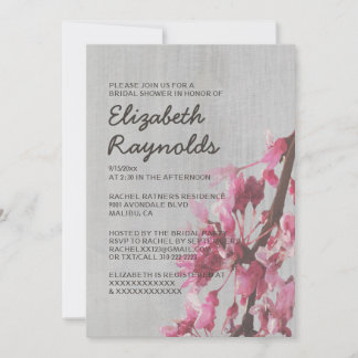 Invitations de douches nuptiales en fleurs de ceri