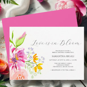 Invitations de douches nuptiales florales L'amour 