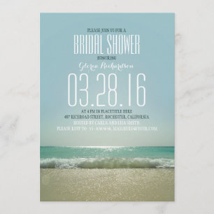 Invitations de douches nuptiales modernes avec mer