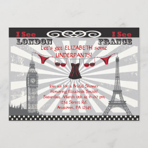 Invitations de douches nuptiales noires et rouges