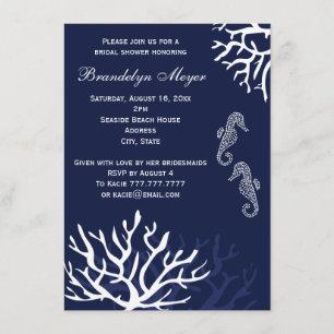 Invitations de douches nuptiales pour hippocampes 