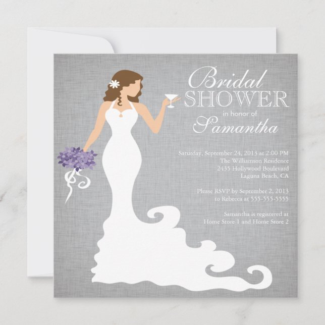Invitations de douches nuptiales pour mariées mode (Devant)
