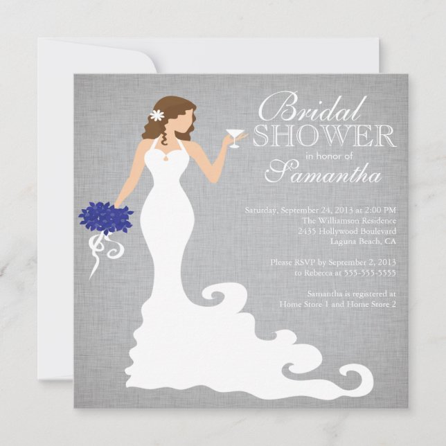 Invitations de douches nuptiales pour mariées mode (Devant)