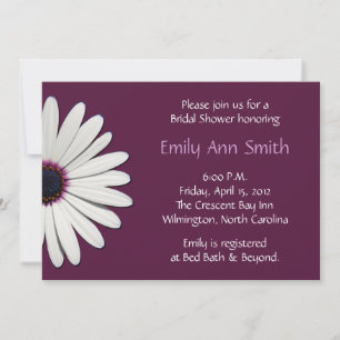 Invitations de douches nuptiales pourpres Daisy