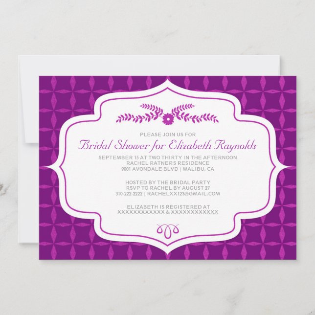 Invitations de douches nuptiales rétrogrades d'aut (Devant)