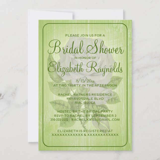 Invitations de douches nuptiales russes florales a (Devant)