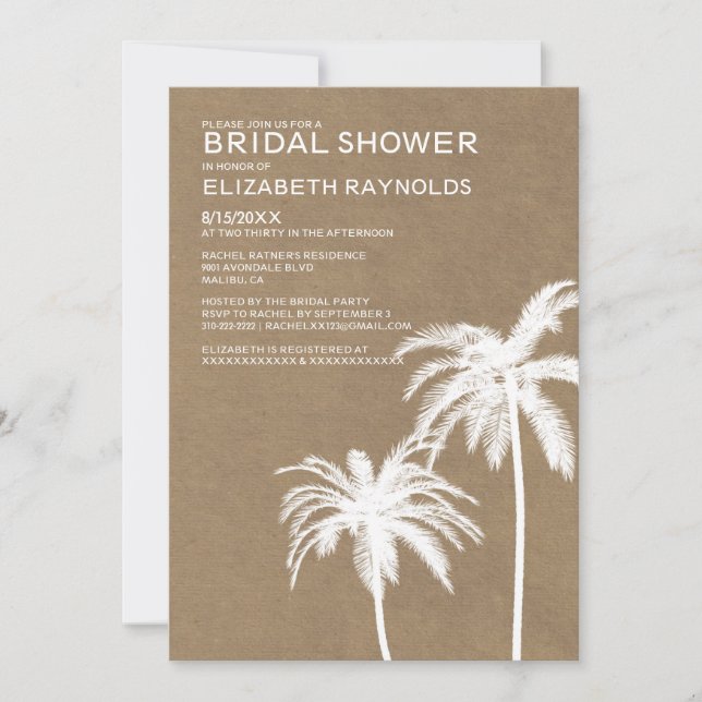 Invitations de douches nuptiales Rustic Beach Dest (Devant)