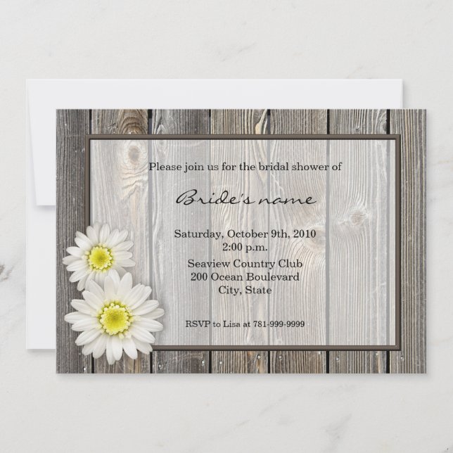 Invitations de douches nuptiales rustiques (Devant)