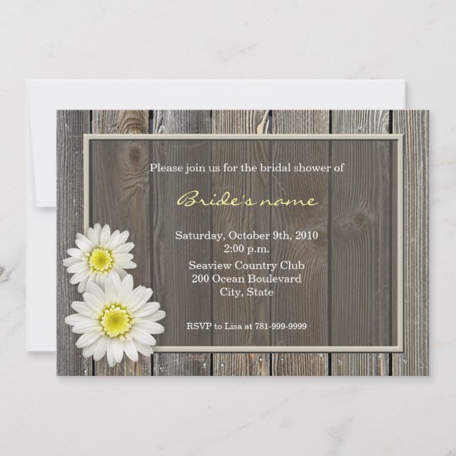 Invitations de douches nuptiales rustiques (Devant)