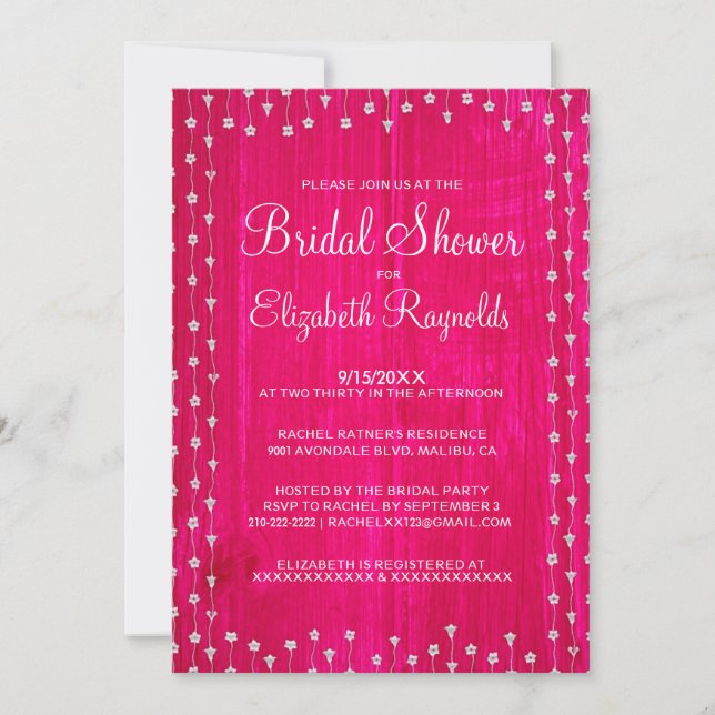 Invitations de douches nuptiales rustiques à chaud (Devant)