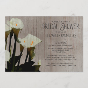 Invitations de douches nuptiales rustiques Calla L