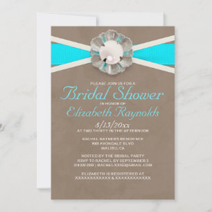 Invitations de douches nuptiales Vintages Pearls