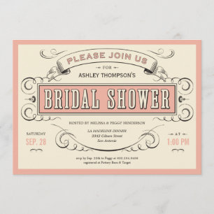 Invitations de douches nuptiales Vintages uniques